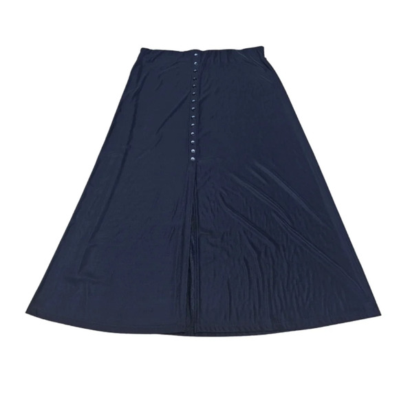 BRIGGS New York Skirt; XL Black With Buttons Going Halfways Down - Picture 2 of 7